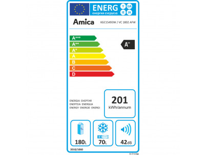 VC1802AFW chladnička kombi. AMICA
