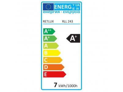 RLL 243 A60 E27 žárovka 7W  WW   RETLUX