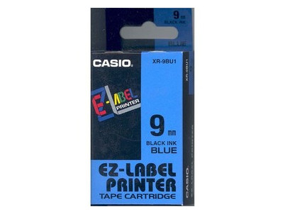 CASIO originální páska do tiskárny štítků CASIO XR-9BU1 / černý tisk / modrý podklad / nelaminovaná / 8m / 9mm (XR-9BU1)