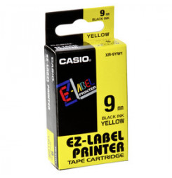 CASIO originální páska do tiskárny štítků CASIO XR-9YW1 / černý tisk / žlutý podklad / nelaminovaná / 8m / 9mm (XR-9YW1)