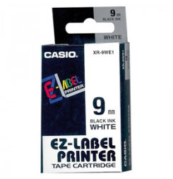 Originálny páska do tiskárny Casio štítků, Casio, XR-9WE1, černý tisk/bílý podklad, nelaminovaná, 8m, 9mm
