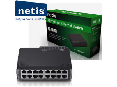 NETIS ST3116P Switch 16-Port/100Mbps/Desk