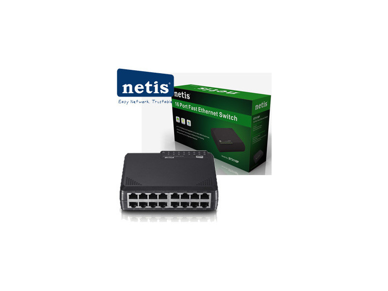 NETIS ST3116P Switch 16-Port/100Mbps/Desk