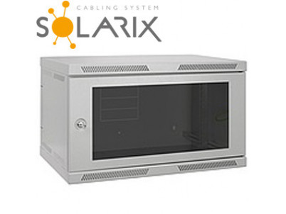 SOLARIX Nástenný rozvádzač SENSA 6U 400mm, sklo