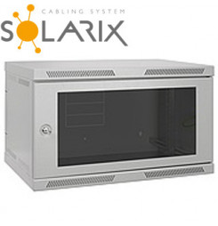 SOLARIX Nástenný rozvádzač SENSA 15U 400mm, sklo