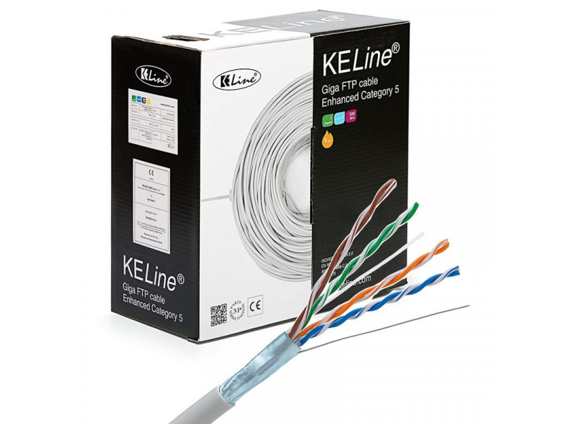 KELINE Kábel FTP (F/UTP) 4x2xAWG24 Cat 5E 305m