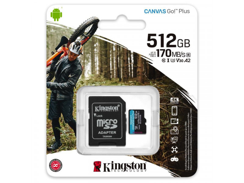 KINGSTON Micro SDXC CANVAS GO! Plus 512GB +adapt
