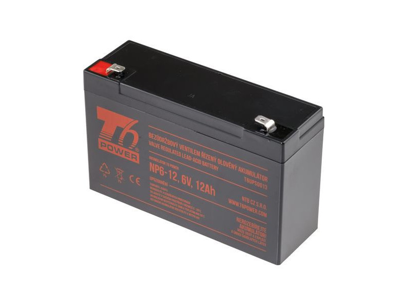 T6 POWER Akumulátor pre UPS, NP6-12, 6V, 12Ah