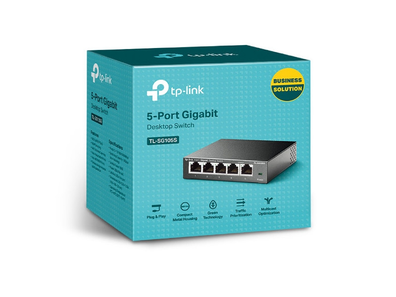 TP-Link TL-SG105S, Switch 5-Port/1000Mbps/Desk