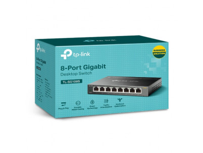 TP-Link TL-SG108S, Switch 8-Port/1000Mbps/Desk