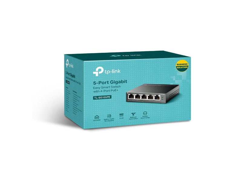 TP-Link TL-SG105PE, Switch 5-Port/1000Mbps/De/PoE+