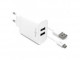 Fixed Set nabíjačky s 2xUSB a USB/micro USB kábla, 1 m, 15 W Smart Rapid Charge, biela FIXC15-2UM-WH