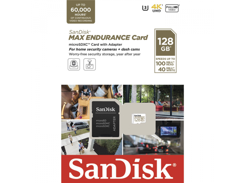 SanDisk Micro SDXC MAX Endurance 128GB C10 U3V30+A
