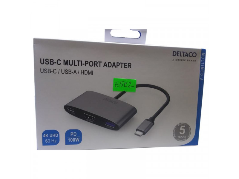 DELTACO USBC-HDMI22, Adaptér USB-C/HDMI, 4K@60Hz