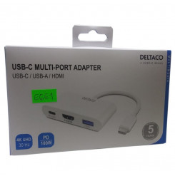 DELTACO USBC-HDMI23, Adaptér USB-C/HDMI, 4K@30Hz