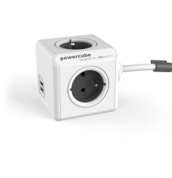 Allocacoc PowerCube Extended USB white/grey (3m), 8718444082439