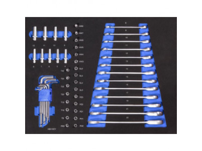 Račňové vidlicovo-očkové kľúče a bity, nástrčné a imbusové kľúče GI 3/3, 54-dielna sada