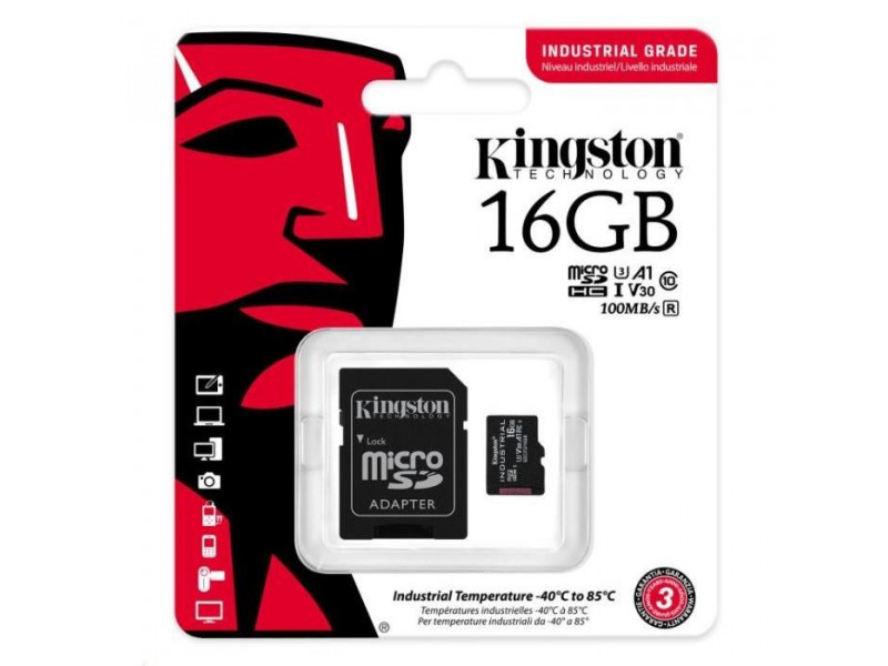 KINGSTON Micro SDHC INDUSTRIAL 16GB C10 A1+ada