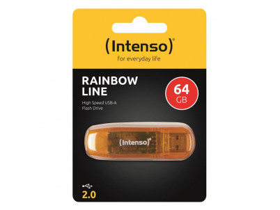 INTENSO Rainbow Line, 64GB, USB 2.0, Orange