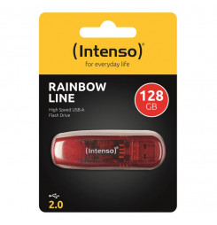 INTENSO Rainbow Line, 128GB, USB 2.0, Red