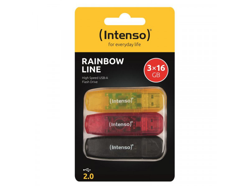 INTENSO Rainbow Line, 3x 16GB, USB 2.0