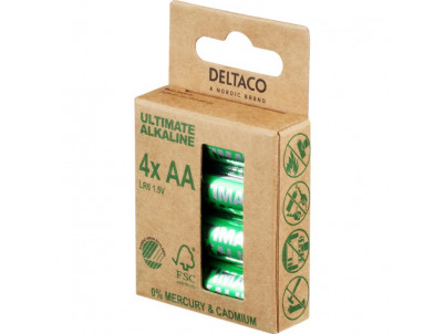 DELTACO ULTIMATE, Batérie alkalické AA, LR06 4ks