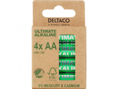 DELTACO ULTIMATE, Batérie alkalické AA, LR06 4ks