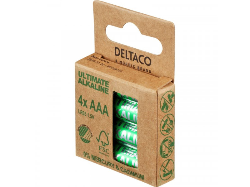 DELTACO ULTIMATE, Batérie alkalické AAA LR03 4ks