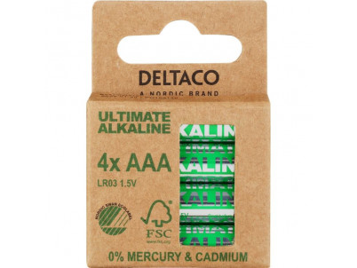 DELTACO ULTIMATE, Batérie alkalické AAA LR03 4ks