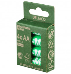 DELTACO RECHARGE, Batérie NiMH AA, HR6 4ks