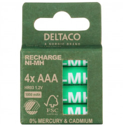 DELTACO RECHARGE, Batérie NiMH AAA, HR03 4ks