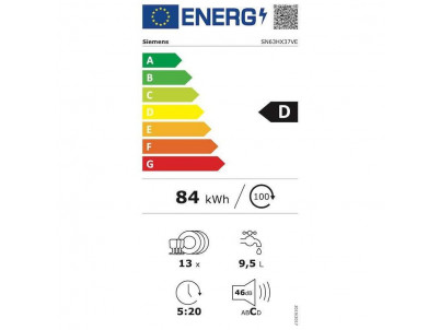 SIEMENS Vstavaná umývačka riadu SN63HX37VE