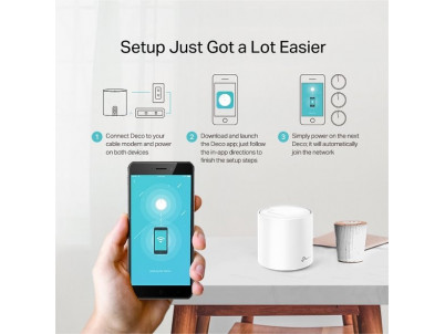 WiFi router TP-Link Deco X20(3-pack) AX1800, WiFi 6, 2x GLAN, / 574Mbps 2,4GHz/ 1201Mbps 5GHz