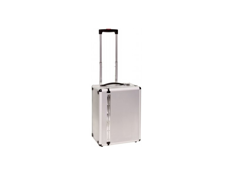DEMA Hliníkový kufrík s kolieskami Silver Stripe
