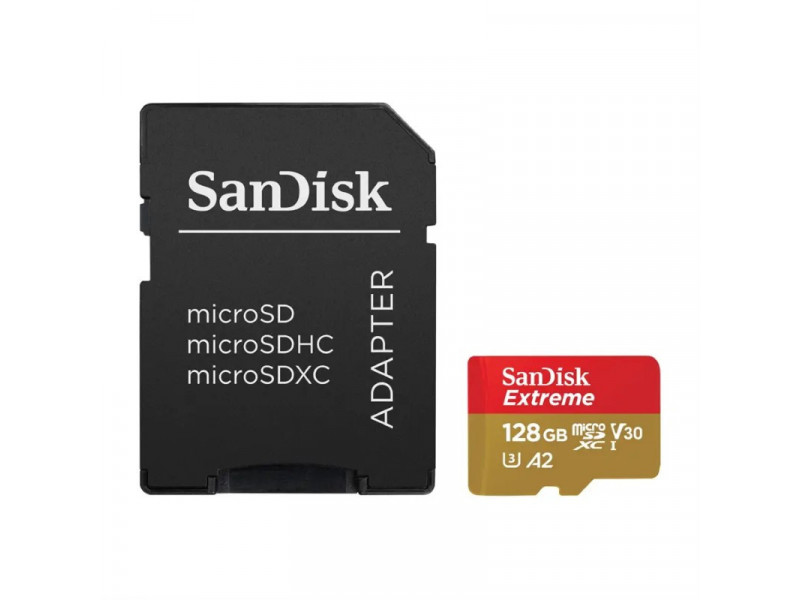 SanDisk Extreme SDXC 128GB 190MB/s V30 + ada