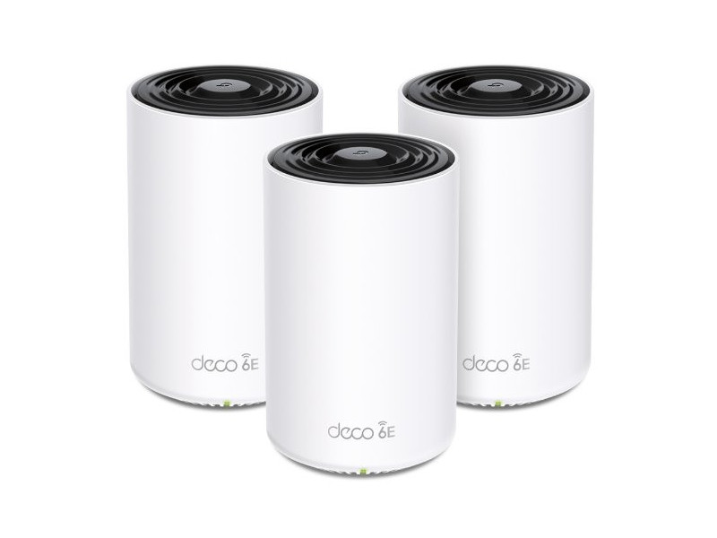 WiFi router TP-Link Deco XE75 Pro(3-pack) AXE5400, WiFi 6E, 1x 2.5GLAN, 2x GLAN / 574Mbps 2,4GHz/ 2402Mbps 5GHz/ 2402 6G