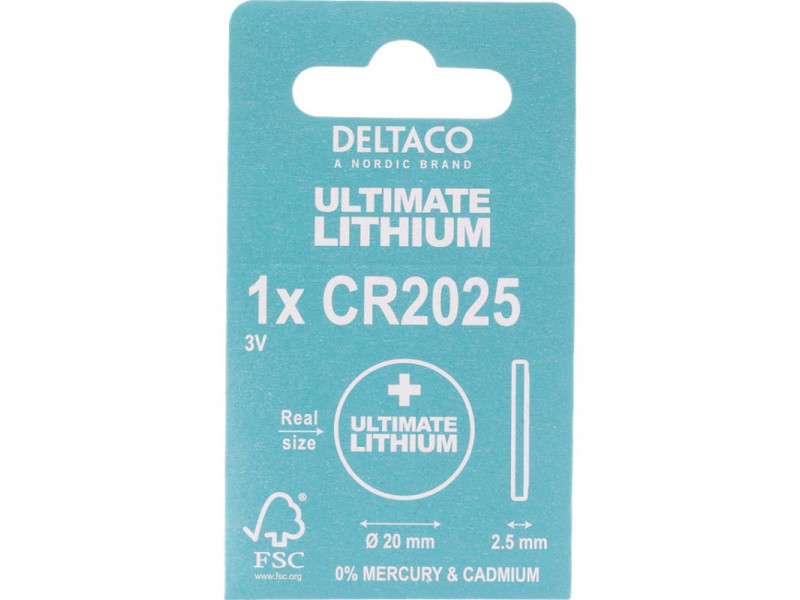 DELTACO Ultimate, Batéria LITHIUM CR2025, 1ks