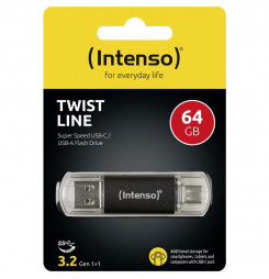 INTENSO Twist Line, USB-C/USB-A, USB Kľúč, 64GB