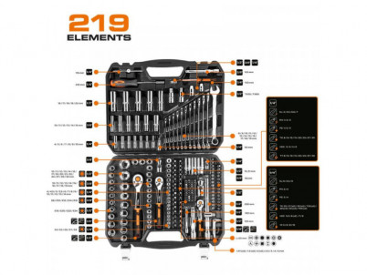 NEO TOOLS 10-076, Gola sada 219 ks