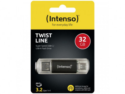 INTENSO Twist Line, USB-C/USB-A, USB Kľúč, 32GB