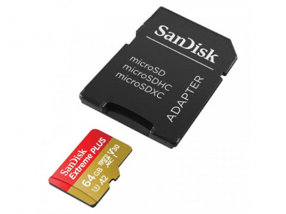 SanDisk Extreme PLUS SDXC 64GB 200MB/s V30 + ad