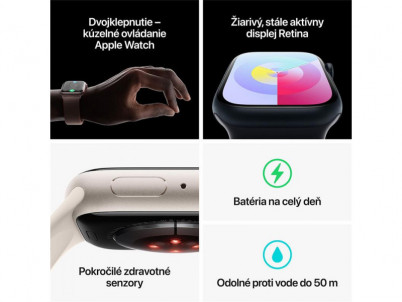 APPLE Watch SERIES 9 GPS, 45mm Mi Al Mi Sp Ban M/L