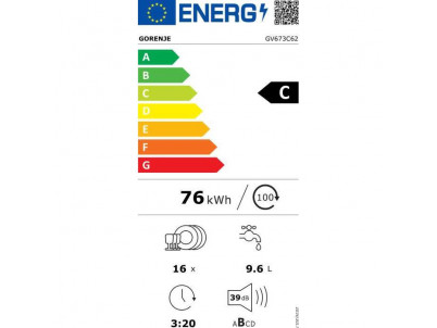 GORENJE Vstavaná umývačka riadu GV673C62