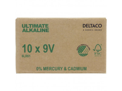 DELTACO ULTIMATE, Batéria alkalická 9V 6LR61 10ks