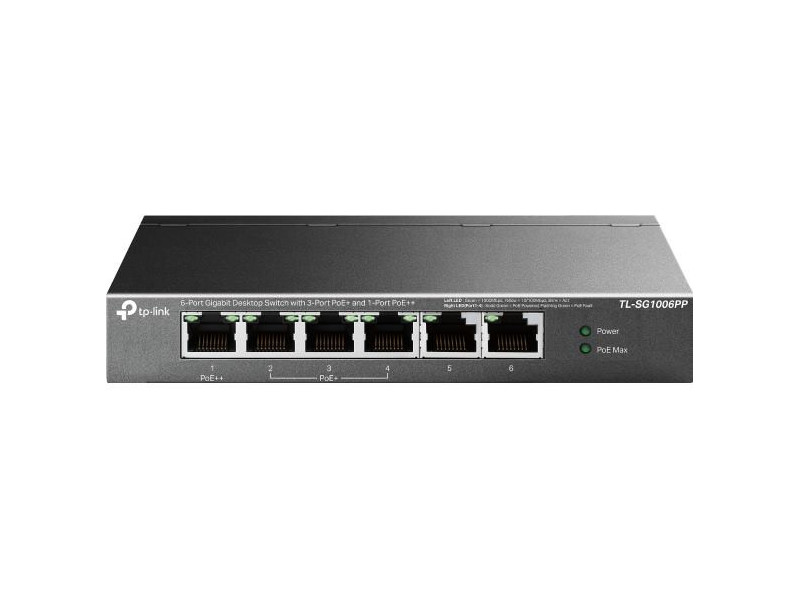 TP-Link TL-SG1006PP, Switch 6-port/1000Mbps/D/PoE+