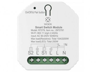 WOOX R7279, Smart switch 2-gang module WiFi