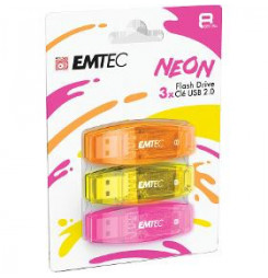 C410 USB 2.0 8GB NEON 3pack     EMTEC