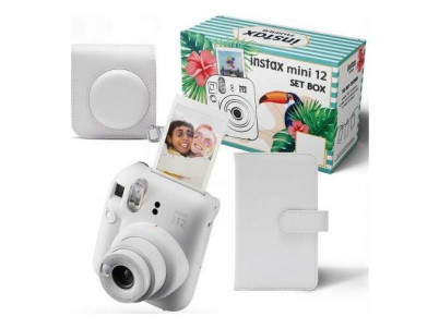 FujiFilm Instax Mini 12 BIG Bundle, Clay White