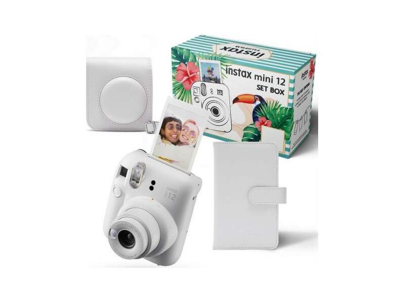 FujiFilm Instax Mini 12 BIG Bundle, Clay White