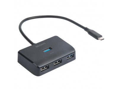 DELTACO USBC-HUB203, USB Type C Hub 4x USB A